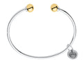 Sterling Silver & 14 Karat Yellow Gold Double Ball Cape Cod Cuff Bracelet