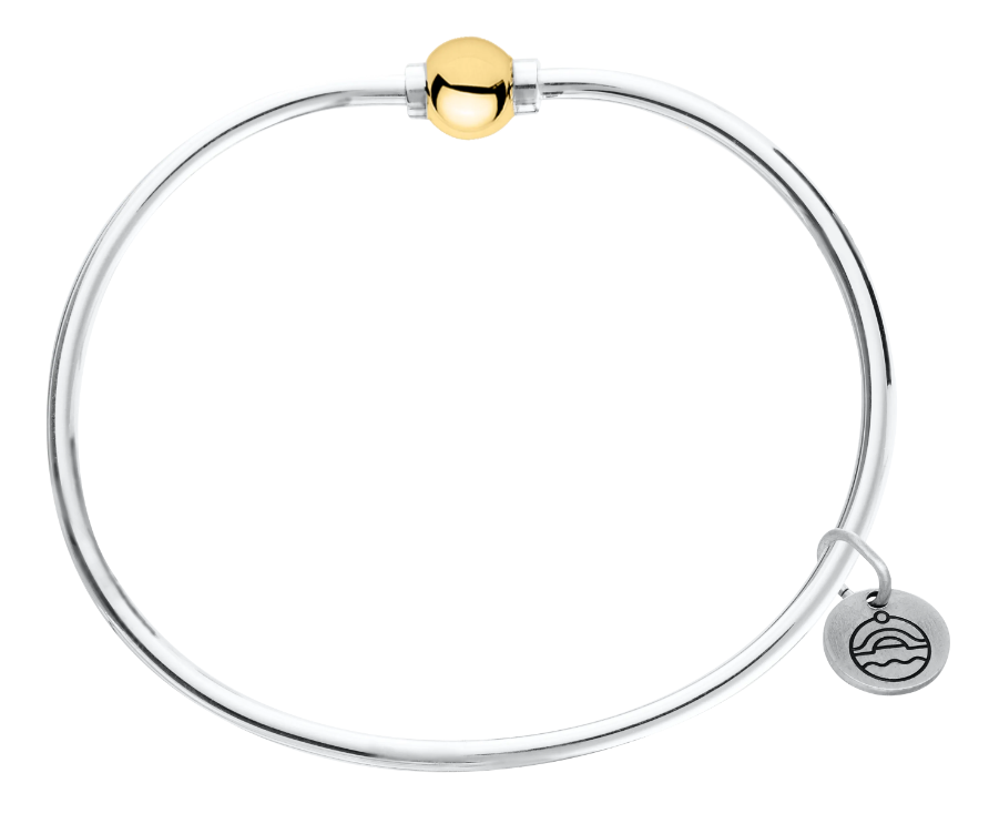 Sterling Silver & 14KT Yellow Gold Classic Single Ball Cape Cod Bracelet