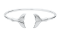 Sterling Silver Double Whale Tail Cuff Bracelet