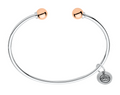 Sterling Silver & 14 Karat Rose Gold Double Ball Cape Cod Cuff Bracelet