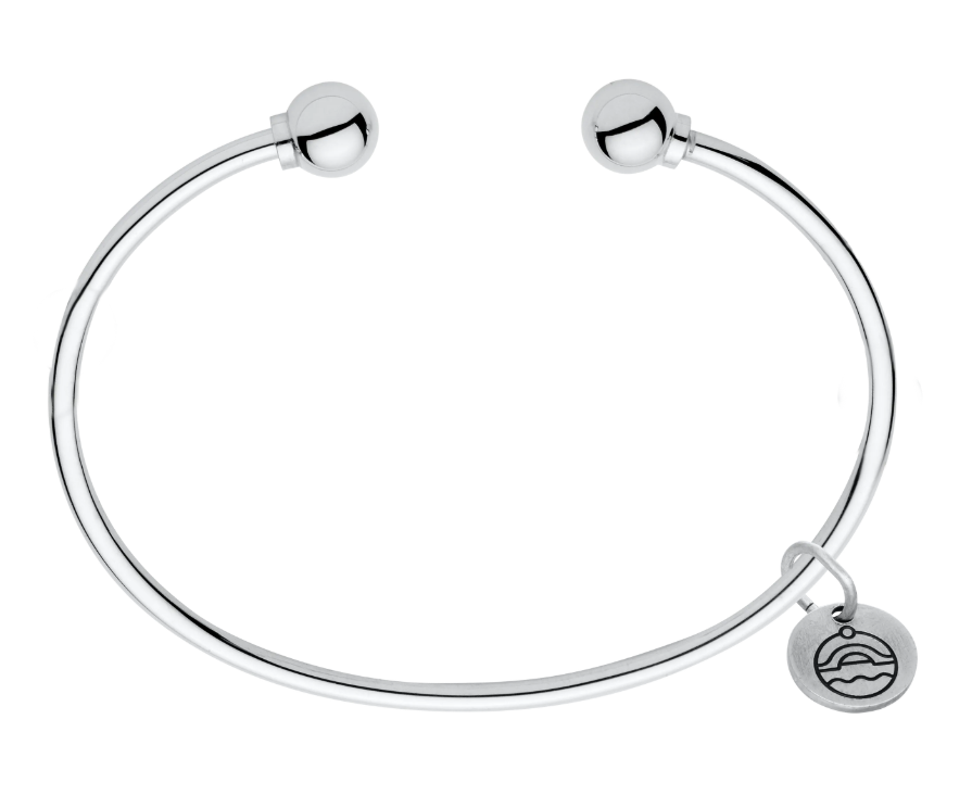 Sterling Silver Double Ball Cape Cod Cuff Bracelet