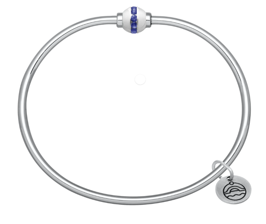 Sterling Silver Genuine Sapphire Single Bead Cape Cod Bracelet